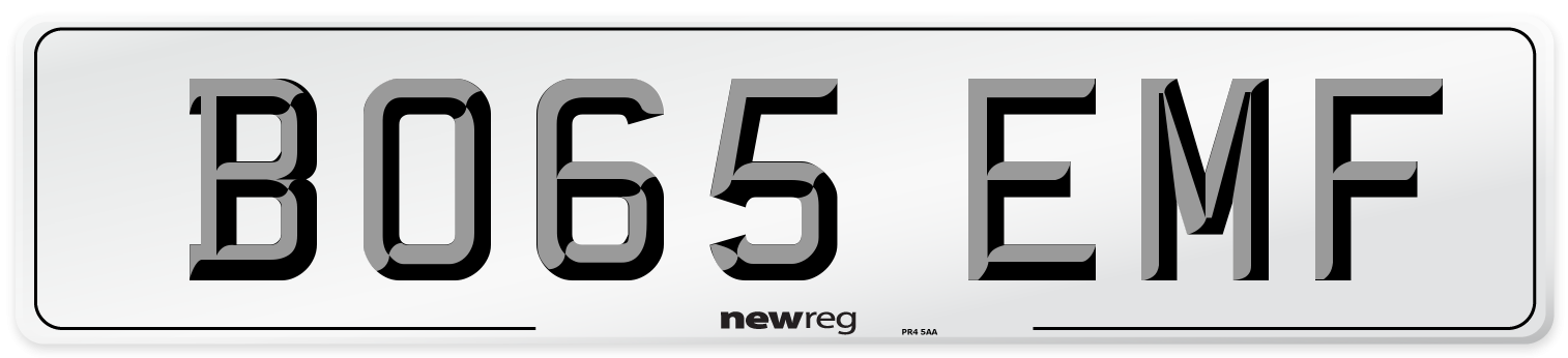 BO65 EMF Number Plate from New Reg